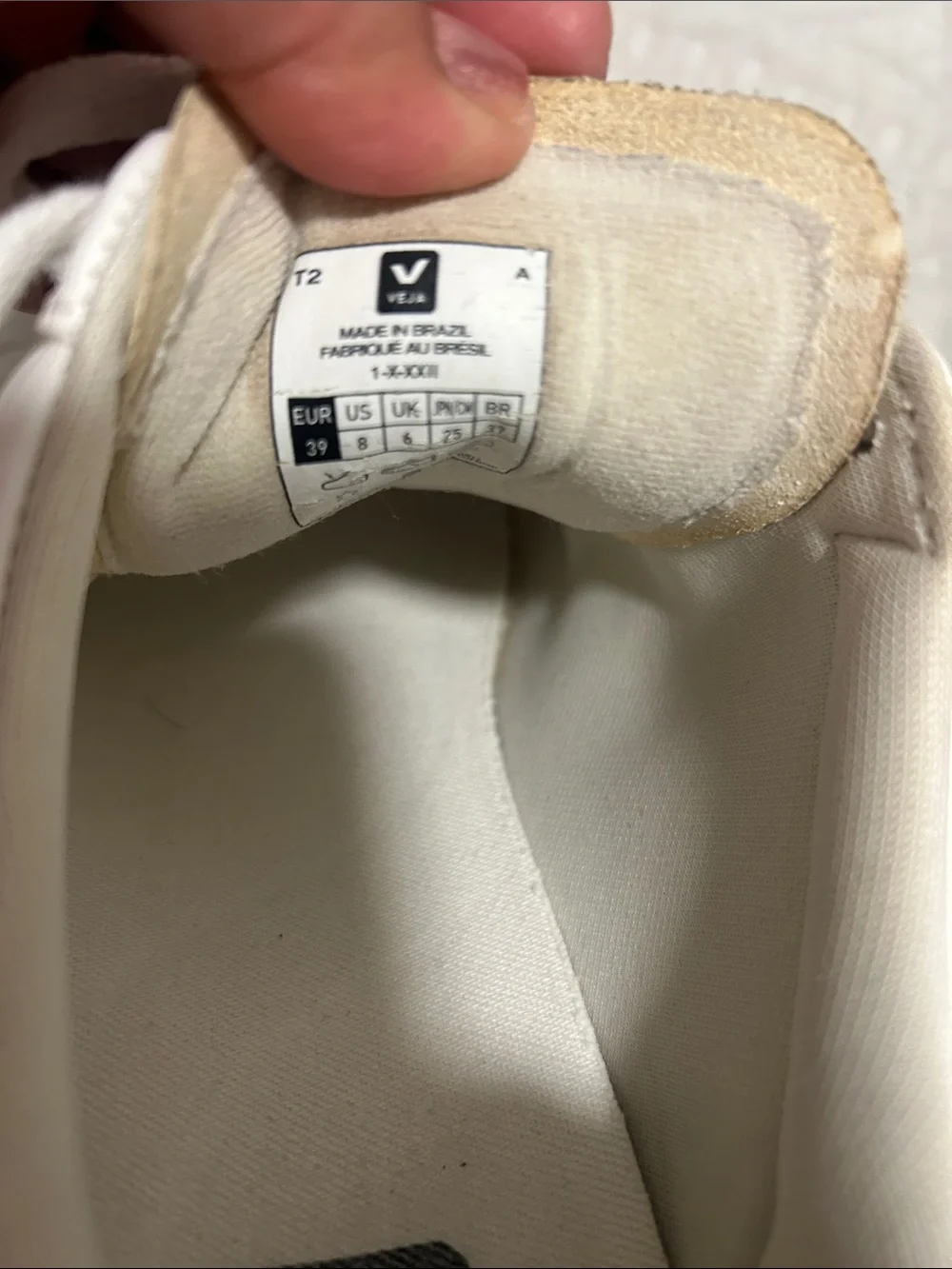 Veja White Sneakers with Brown Logo